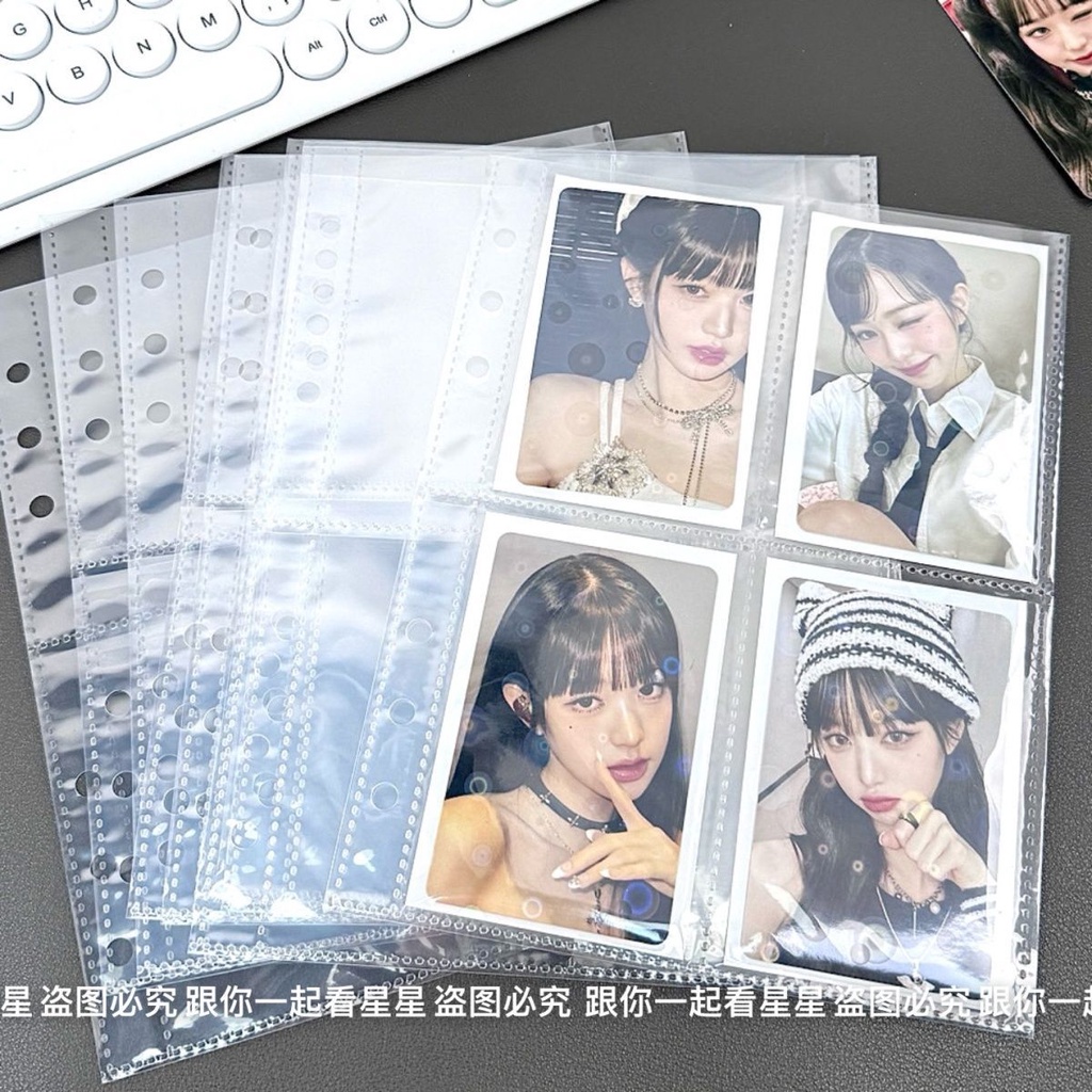 Koo Ka สมุดโน้ตบุ๊ก ขนาด A5 10 ซม. 6 รู ใสมาก สี่ช่อง ไม่วาดการ์ด เติมได้