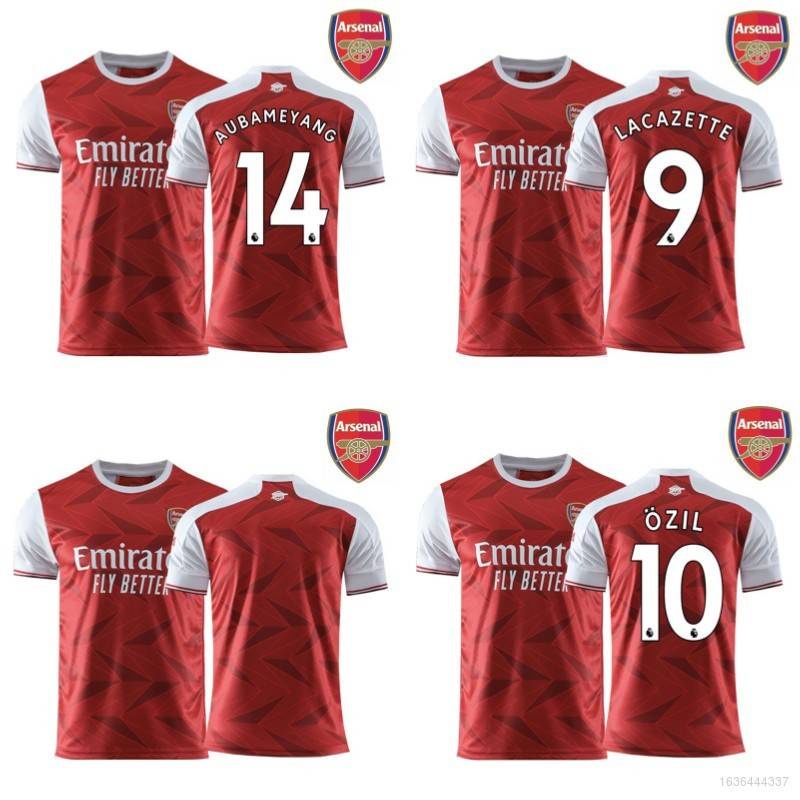 เสื้อกีฬาแขนสั้น ลายทีมชาติฟุตบอล Arsenal Lacazette Ozil Aubameyang พลัสไซซ์ สําหรับผู้ชาย และผู้หญิง 2020-2021