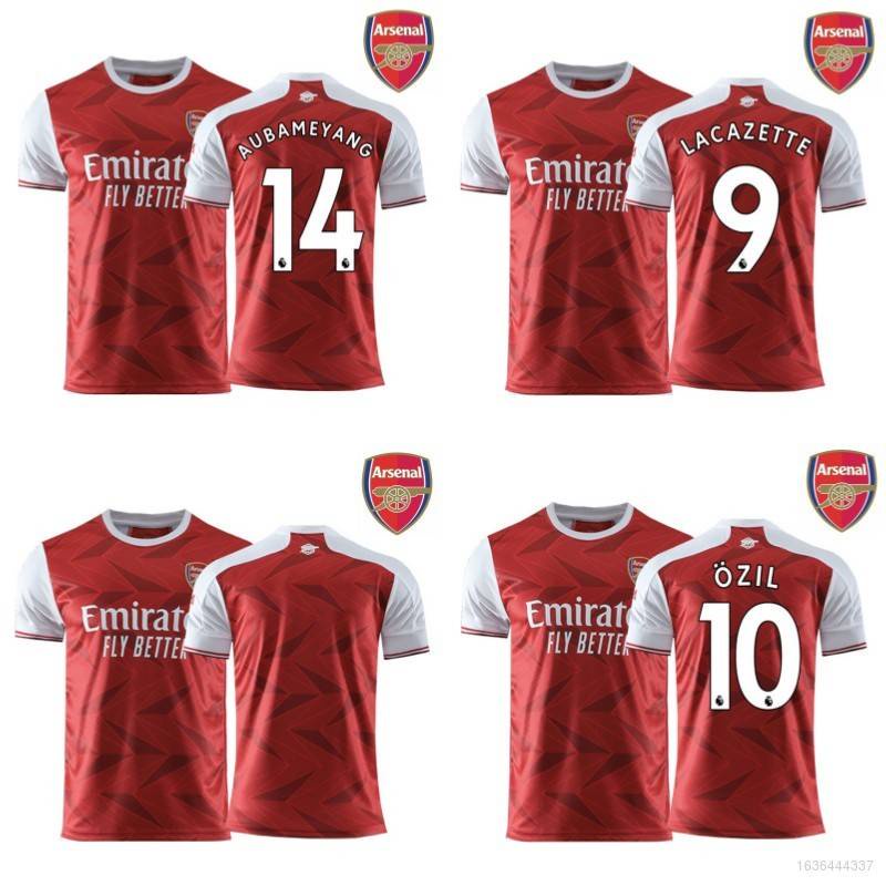 เสื้อกีฬาแขนสั้น ลายทีมชาติฟุตบอล Arsenal Lacazette Ozil Aubameyang พลัสไซซ์ สําหรับผู้ชาย และผู้หญิ