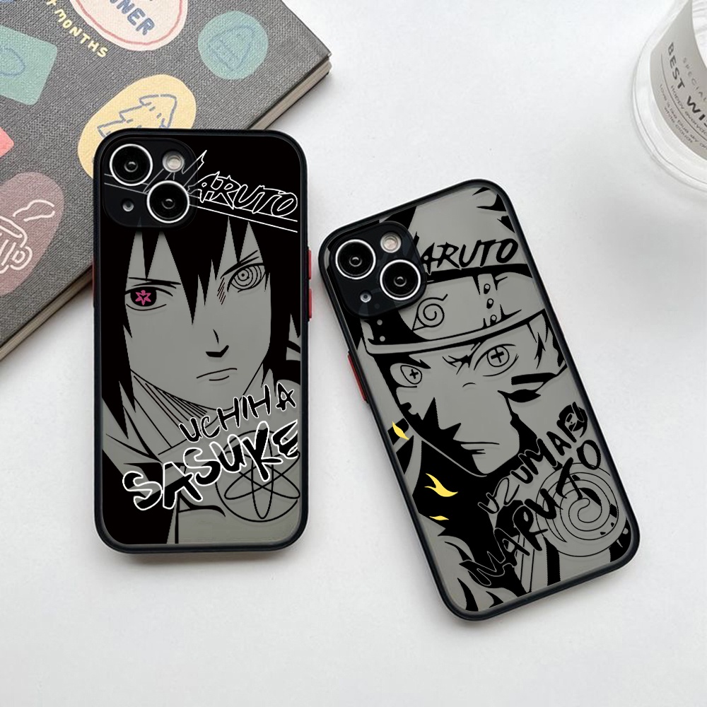เคสโทรศัพท์มือถือ โปร่งแสง ลายนารูโตะ ซาสึเกะ Uzumaki สีดํา สําหรับ Samsung Galaxy A13 A14 A20S A21S A22 A23 A30 A32 A33 A42 A51 A52S A53 A70 A71 A72 A73 A81 4G 5G