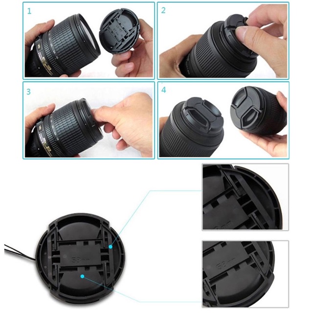 (ฝา) ฝาปิดเลนส์ พร้อมสายคล้อง lens cap ฝาปิดหน้าเลนส์
