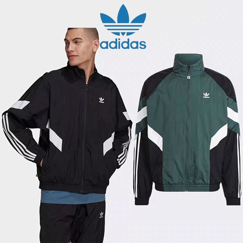 โลโก้ปัก Adidas Original Outdoor Sports Windbreaker Unisex Jacket Plain Jacket