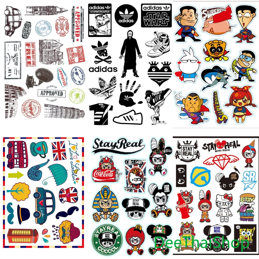 DeeThai สติ๊กเกอร์กันน้ำ เคลือบด้าน DIY ติดกระเป๋าเดินทาง luggage sticker