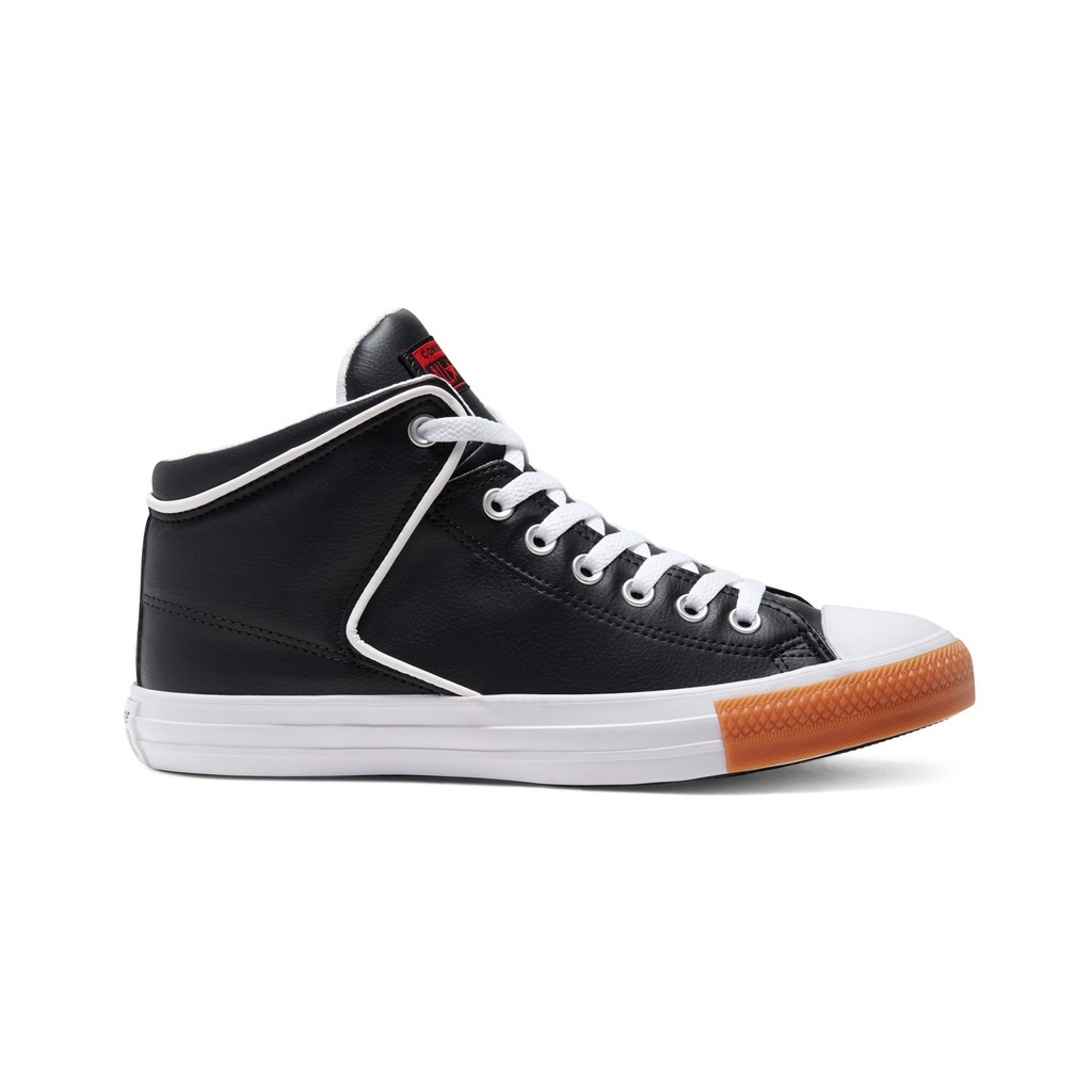 COD ใหม่ Converse Chuck Taylor All Star High Street Synthetic Leather - Mid - Black/University Red