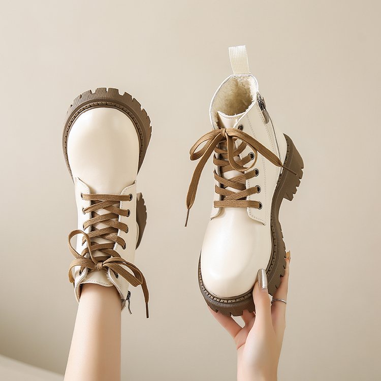 ผู้หญิงคลาสสิก Martin Boots หนัง Pu อเนกประสงค์ Anti Slip สบายหนา Soled รองเท้าผู้หญิงขนาดใหญ่ 35-42