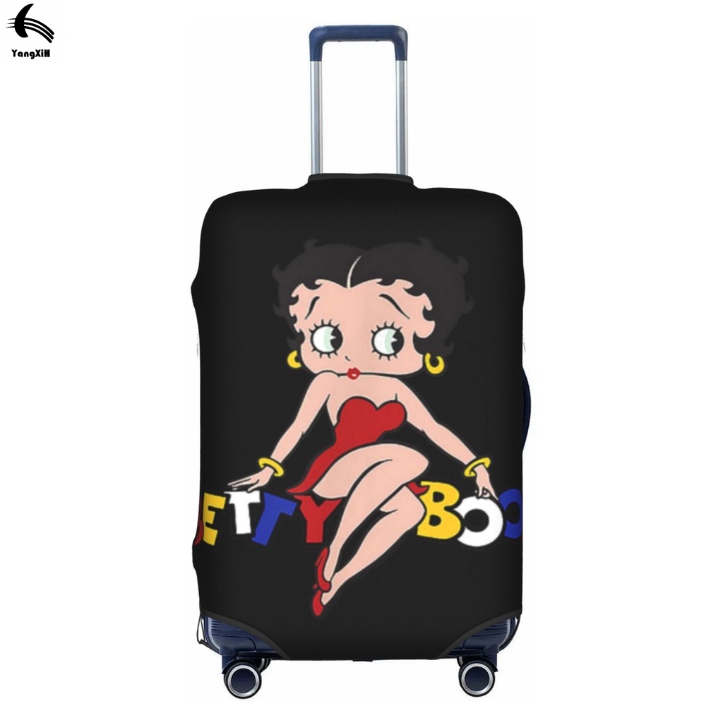 Betty Boop ผ้าคลุมกระเป๋าเดินทาง แบบหนา ยืดหยุ่นสูง กันฝุ่น กันรอยขีดข่วน 18-32 นิ้ว