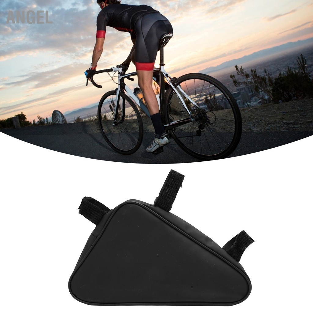 ANGEL Bike Frame Storage Bag Black Waterproof Reflective 2L Lightweight Portable Triangle Pouch for Bicycle Mountain