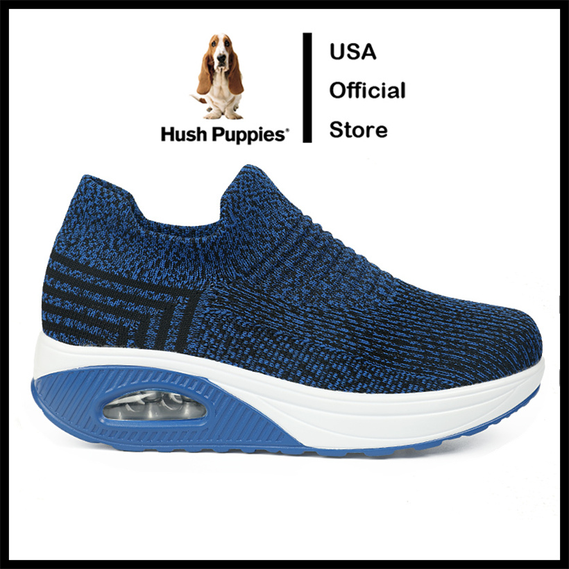 Hush Puppies รองเท้าผ้าใบ โลฟเฟอร์ ส้นแบน แบบสวมครึ่งหนึ่ง สไตล์เกาหลี สําหรับผู้หญิง และผู้ชาย