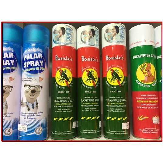   Bosistos Parrot Eucalyptus Spray น้ำมันยูคาลิปตัสนกแก้วชนิดสเปรย์ 300 ml.