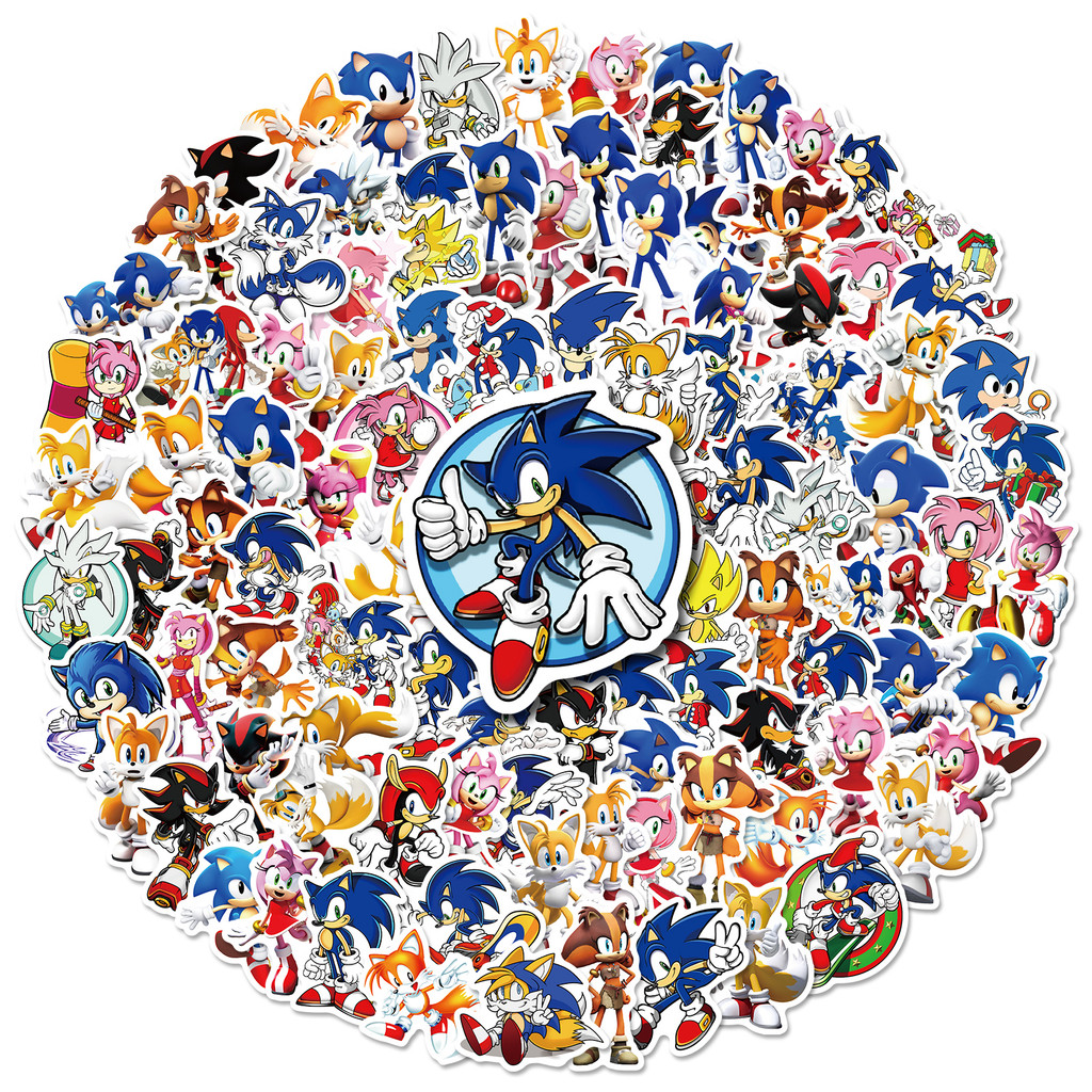100Pcs/Set Sonic The Hedgehog Series B Stickers Waterproof Fashion DIY Decals Doodle Stickers