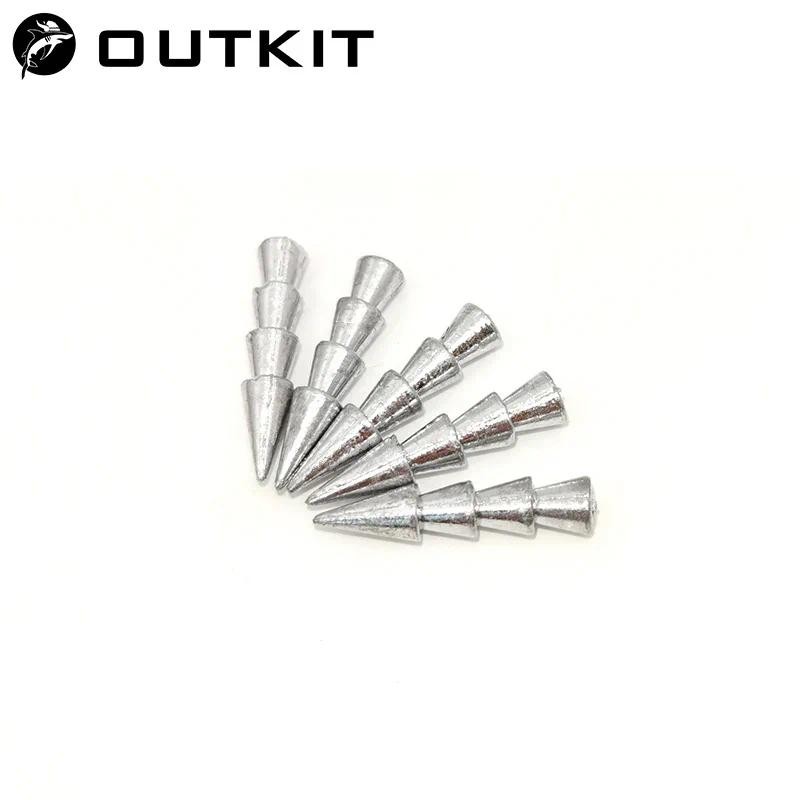 Outkit 10 ชิ้น/ล็อตตกปลา Sinker 0.5g1g2g ใส่เหยื่ออ่อนตะกั่ว Sinker Down เหมือนจริง Swimbait อุปกรณ์ตกปลาที่ใช้