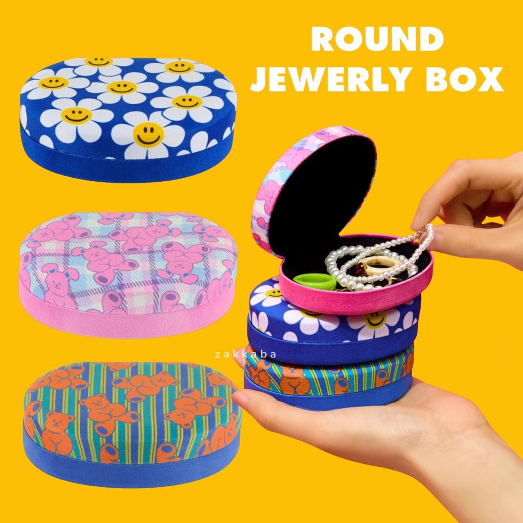 Wiggle Round Jewelry box / กล่องใส่เครื่องประดับ ใส่ยางรัดผม กิ๊บ สร้อย แหวน