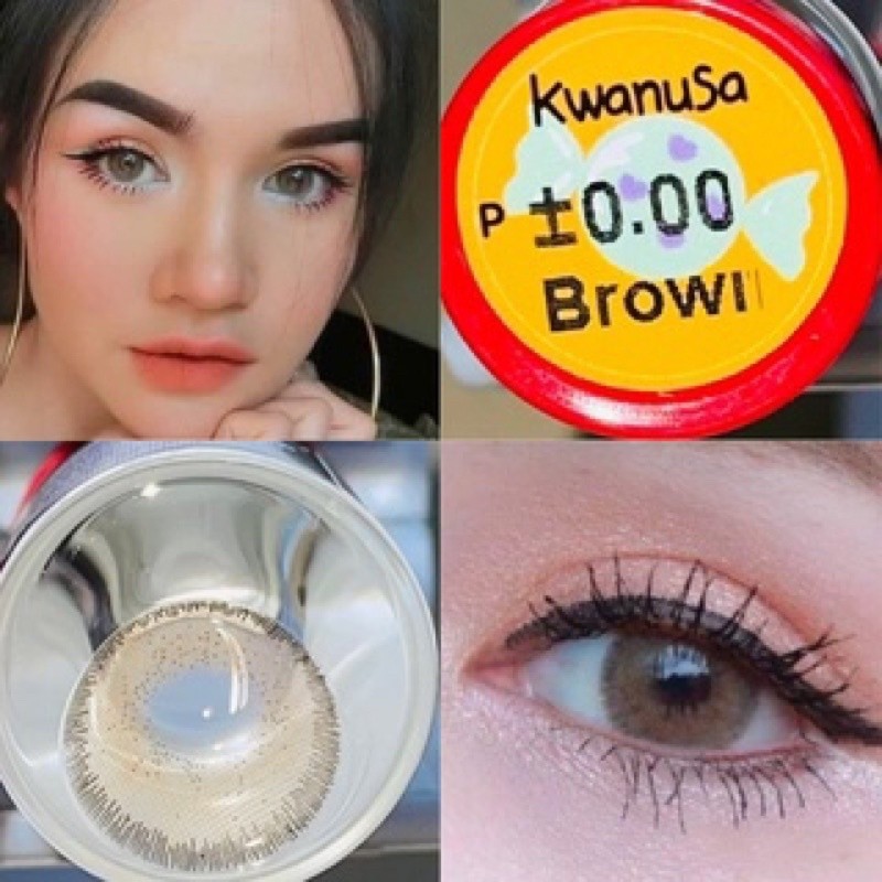 บิ๊กอาย คอนแทคเลนส์ รุ่น Kwanusa gray/ brown ฝาแดง ยี่ห้อ Pitchy lens