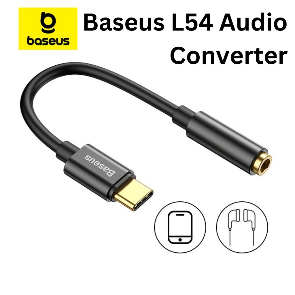 สายแปลงหูฟัง Baseus adapter Type-C to 3.5MM L54 อะแดปเตอร์สำหรับเชื่อมต่อผ่านโทรศัพท์ jack 3.5mm