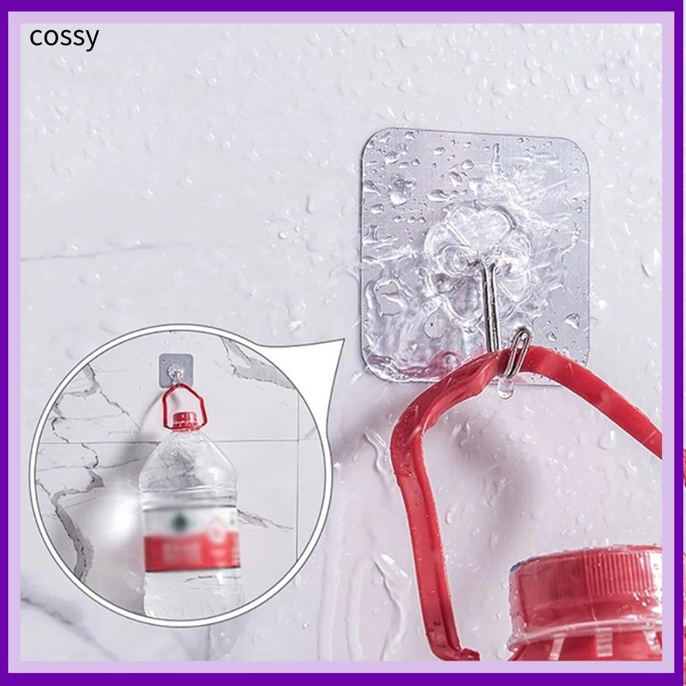 คอสซี่ 1/3ชิ้นตะขอกาวในตัว,โปร่งใสอเนกประสงค์ที่ไร้รอยต่อตะขอแขวน,ห้องครัวห้องน้ําหนักโหลดหมัดฟรีที่แข็งแกร่งผนังประตูไม้แขวนเ