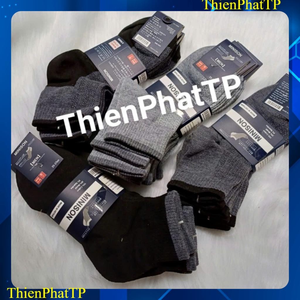 10 คู่คุณภาพสูงถุงเท้าผู้ชายคอปกสูง Anti-Rot ThienPhatTP ผ้าถักยืดสบาย MSC