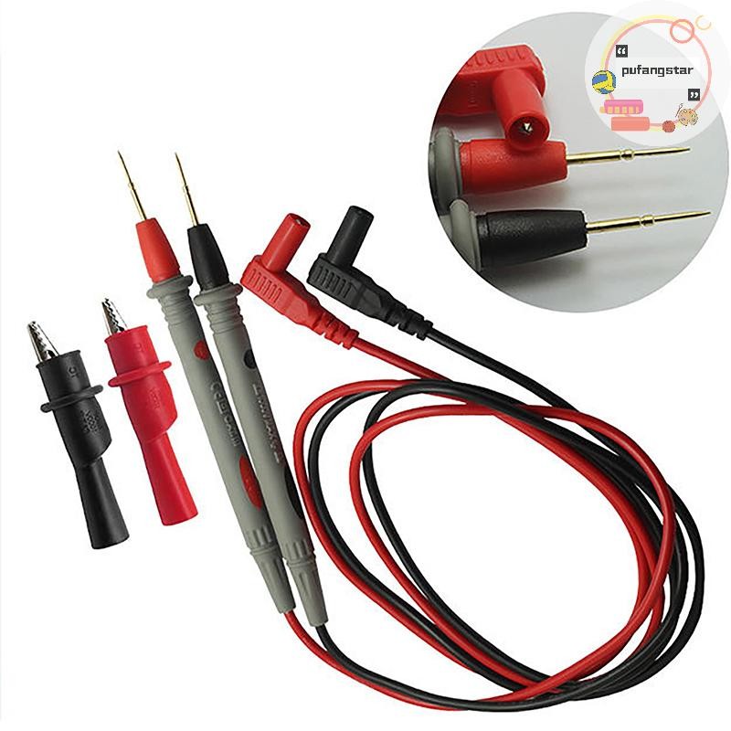 Pufangstar 2 ชิ้น/เซ็ตเข็มซิลิโคนลวด gold-plate Tip Probe ทดสอบตะกั่ว Pin Universal Digital Multimeter Tester Lead Probe ลวดปากกาสาย TH