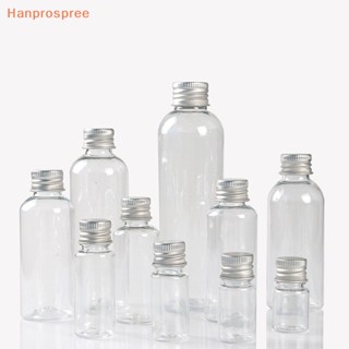 Hanprospree&gt; ขวดโหลพลาสติกใส พร้อมฝาสกรูอลูมิเนียม ขนาดเล็ก สําหรับใส่เครื่องสําอาง เหมาะกับการพกพาเดินทาง