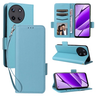 เคสโทรศัพท์หนัง ฝาพับแม่เหล็ก กันกระแทก พร้อมช่องใส่บัตร สําหรับ Realme 11 4G 5G 2023 Realme11 Realme10 10