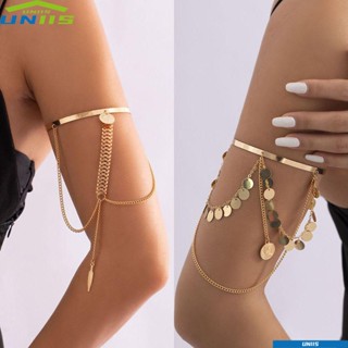 Uniis สร้อยข้อมือ เงิน ทอง แฟชั่น เครื่องประดับ Armlet ปรับได้ พู่ ปลอกแขน