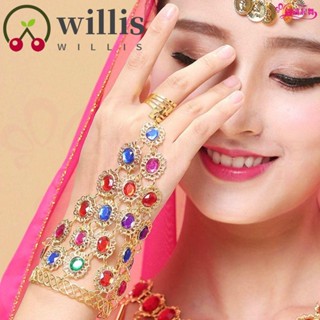 Willis เครื่องประดับ แหวนสร้อยข้อมือ ประดับเพชร พลอยเทียม แวววาว สไตล์อินเดีย สําหรับผู้หญิง