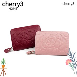 Cherry3 กระเป๋าสตางค์หนัง ใบสั้น อเนกประสงค์ จุของได้เยอะ ลายดอกกุหลาบ พร้อมช่องใส่บัตรหลายช่อง ใส่เหรียญได้ สําหรับผู้หญิง