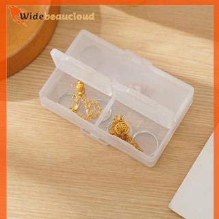 Widebeaucloud กล่องตลับยาเปล่า พลาสติก ความจุ 4 ช่อง พร้อมฝาปิด แบบพกพา