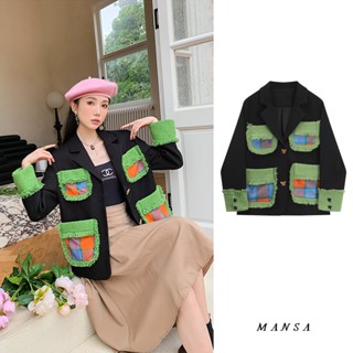 MANSA black patch blazer เสื้อสูท เสื้อแจ็คเก็ตผู้หญิง