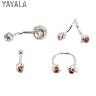 Yayala Belly Button Rings 4 Pcs Navel Stainless Steel For Men