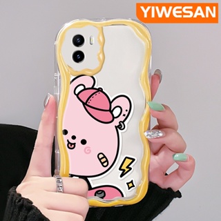 เคสโทรศัพท์มือถือแบบนิ่ม ใส กันกระแทก ลายการ์ตูนหมีสีชมพู สีมาการอง สําหรับ VIVO Y15s Y15a Y01 Y02s