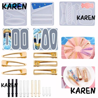 Karen แม่พิมพ์ซิลิโคนเรซิ่น แฮนด์เมด สําหรับทําเครื่องประดับ กิ๊บติดผม DIY