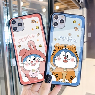 เคสโทรศัพท์มือถือแบบแก้วแข็ง ลายการ์ตูนโดราเอมอนน่ารัก สําหรับ Samsung A72 A52 A42 A32 A22 A12 4G 5G