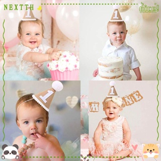 Nextth หมวกอาบน้ําเด็ก ผ้าสักหลาด เชือกยืดหยุ่น สีกากี 1st 2th 3th ปี 2 ชิ้น