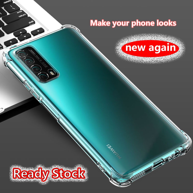 สําหรับ Huawei Y7A PPA-LX3 คริสตัลใส 4 มุมกันกระแทกยางนุ่ม Jelly กรณีเคสโทรศัพท์ฝาหลังกันชนโปร่งใส
