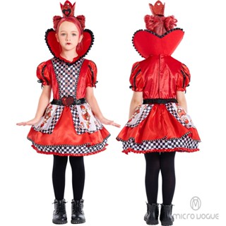 ชุดเดรสกระโปรงเจ้าหญิง ขนาดเล็ก ลาย Queen of Hearts Alice in Wonderland Queen of Hearts สําหรับปาร์ตี้ฮาโลวีน