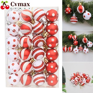 Cvmax ลูกบอลพลาสติก สีแดง และสีขาว 3 ซม. คุณภาพสูง สําหรับตกแต่งต้นคริสต์มาส