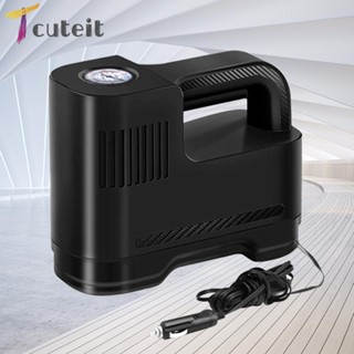 Tcuteit ปั๊มลมคอมเพรสเซอร์ 12V ปิดอัตโนมัติ สําหรับรถยนต์ รถจักรยานยนต์