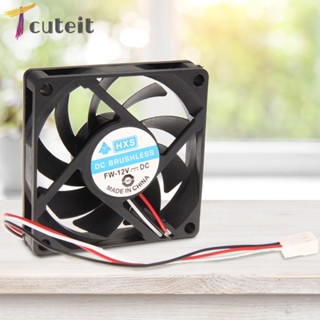 Tcuteit พัดลมระบายความร้อน CPU 12V 7 ซม. 70 มม. แบบพกพา สําหรับคอมพิวเตอร์