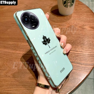 เคสโทรศัพท์มือถือ แบบนิ่ม ลายใบเมเปิ้ล ชุบไฟฟ้า สําหรับ Realme 11 Pro Plus 5G 11X Realme11 Pro+