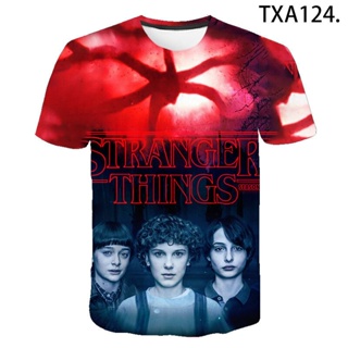 ใหม่ เสื้อยืด พิมพ์ลาย Stranger Things สไตล์สตรีท