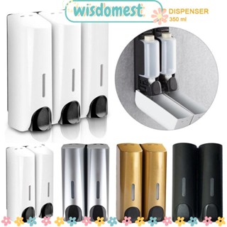 Wisdomest เครื่องจ่ายสบู่เหลว แชมพู แบบสองชั้น 350 มล. อุปกรณ์เสริม สําหรับห้องน้ํา