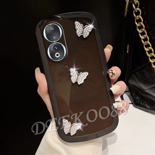 พร้อมส่ง เคสโทรศัพท์มือถือ TPU แบบนิ่ม ลายผีเสื้อ ประดับเพชร สําหรับ Honor 90 Lite Pro 5G Honor90 90Lite Honor90Lite 2023