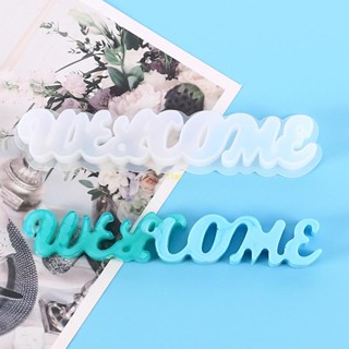 Flgo แม่พิมพ์เรซิ่น ลาย Welcome- Door Sign สําหรับทํางานฝีมือ DIY