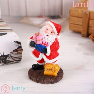 Lanfy โมเดลเรซิ่น รูปซานตาคลอส งานฝีมือ สไตล์แฟรี่ สร้างสรรค์ สําหรับตกแต่งบ้าน ออฟฟิศ และสวน