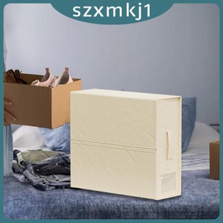 [Szxmkj1] กล่องจัดเก็บผ้าปูที่นอน แบบพับได้ ขนาด 38x12x31.5 ซม. พร้อมหน้าต่าง