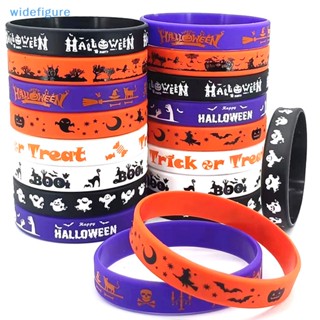 Widefigure สร้อยข้อมือยางซิลิโคน ลาย Happy Helloween สําหรับปาร์ตี้ฮาโลวีน 2023 8 ชิ้น