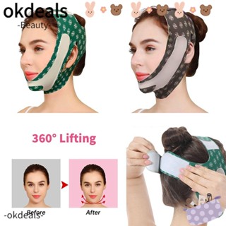 OKDEALS มาสก์กระชับสัดส่วนใบหน้า รูปตัว V สําหรับผู้หญิงนอนหลับ