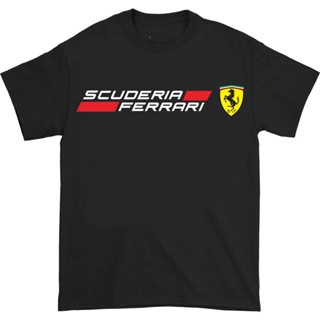 เสื้อยืดคอกลม แขนสั้น ผ้าฝ้าย 100% พิมพ์ลายรถยนต์ Ferrari พลัสไซซ์ สําหรับผู้ชาย