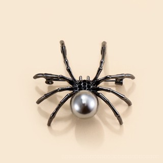 0908WSJ Cross-Border AliExpress Fashion Personality Black Spider Crystal Brooch Metal Female Corsage Gift Accessories Ornament Halloween Q8MF