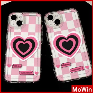 Mowin - เข้ากันได้สำหรับ เคสไอโฟน เคสไอโฟน11 เคส iphone 11 ถุงลมนิรภัย tpu case ใสกันกระแทกป้องกันลายสก๊อตสีชมพูหัวใจรักเข้ากันได้กับ iphone 14 13 pro max 12 pro max 11 xr xs 7plus 8plus